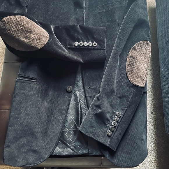 GUCCI Man’s black corduroy jacket w/ brown leather textured collar and elbows - Picture 5 of 17